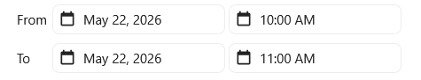 Date time picker for setting an event time